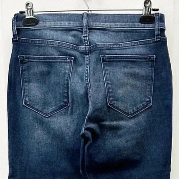 GAP True Skinny Jeans Ankle Zip Cropped Moto Mid Rise Dark Blue Denim Size 26 - Picture 8 of 16